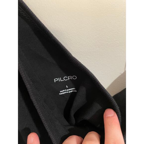 NWT Pilcro Anthropologie The Zeda Ribbed One Shoulder Top in Black - Picture 6 of 8